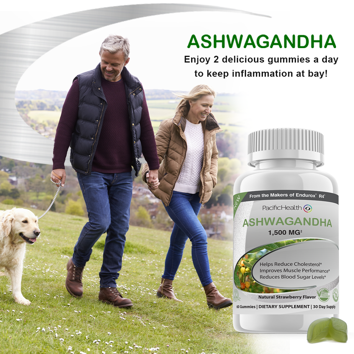 NEW!  Ashwagandha Gummies ( Natural Strawberry Flavor )