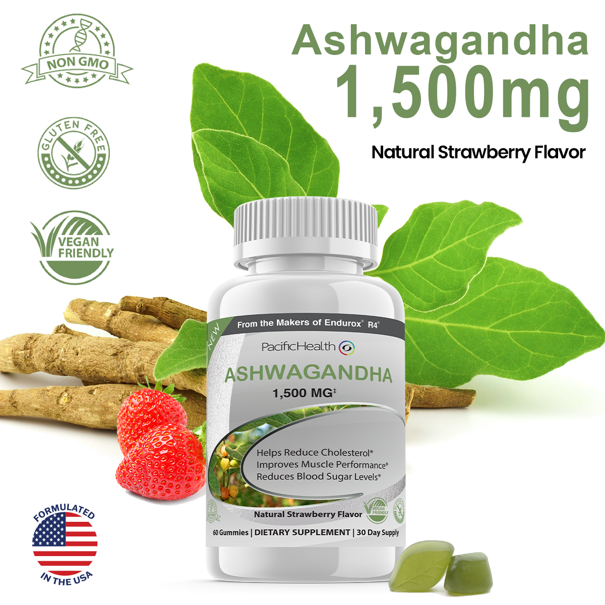NEW!  Ashwagandha Gummies ( Natural Strawberry Flavor )